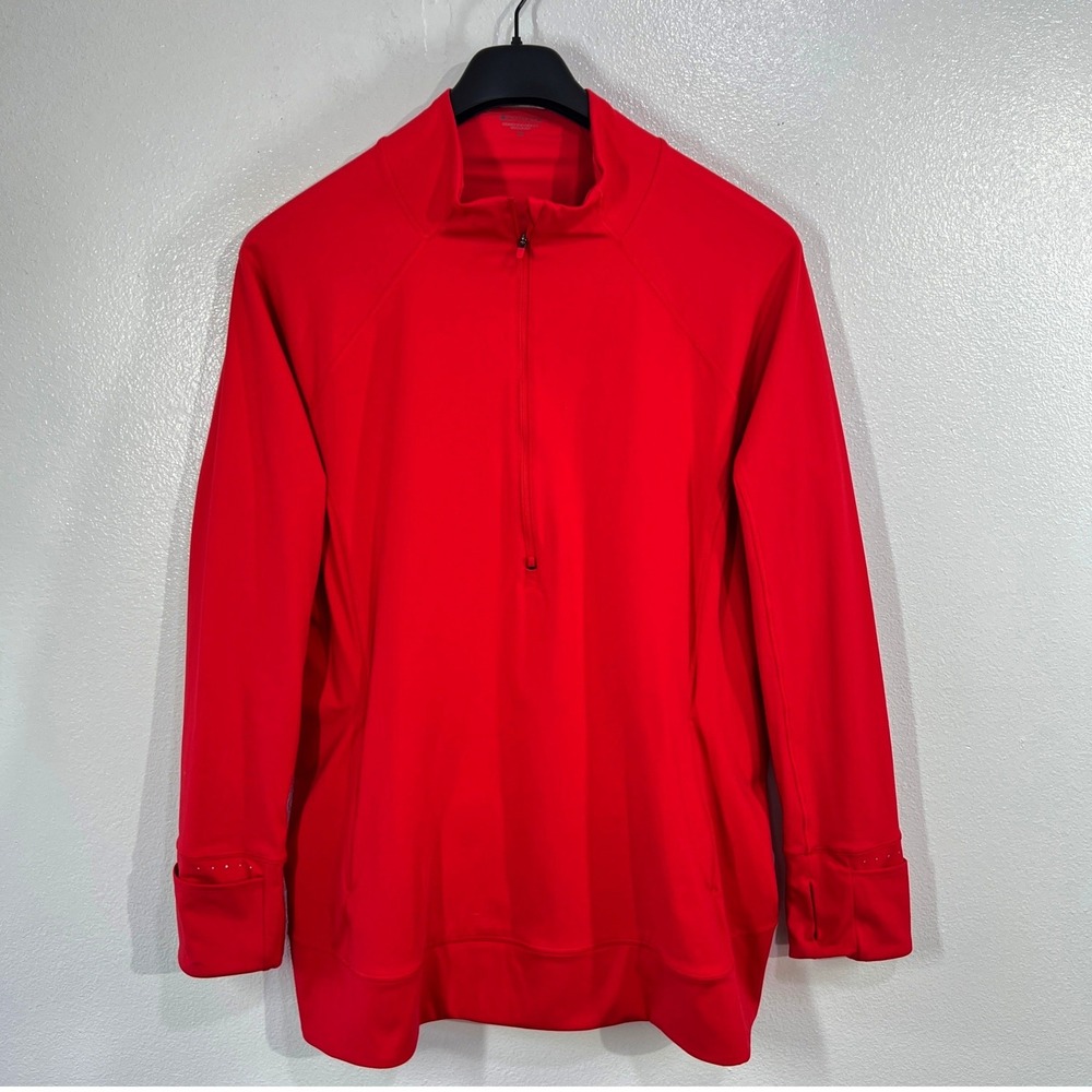 Athleta Salutation Half Zip Pullover Ruby Red Pul… - image 2